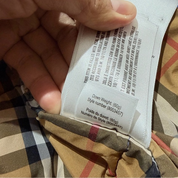 Burberry Kids Blue Puffer Jacket 3Y - Picture 4 of 10